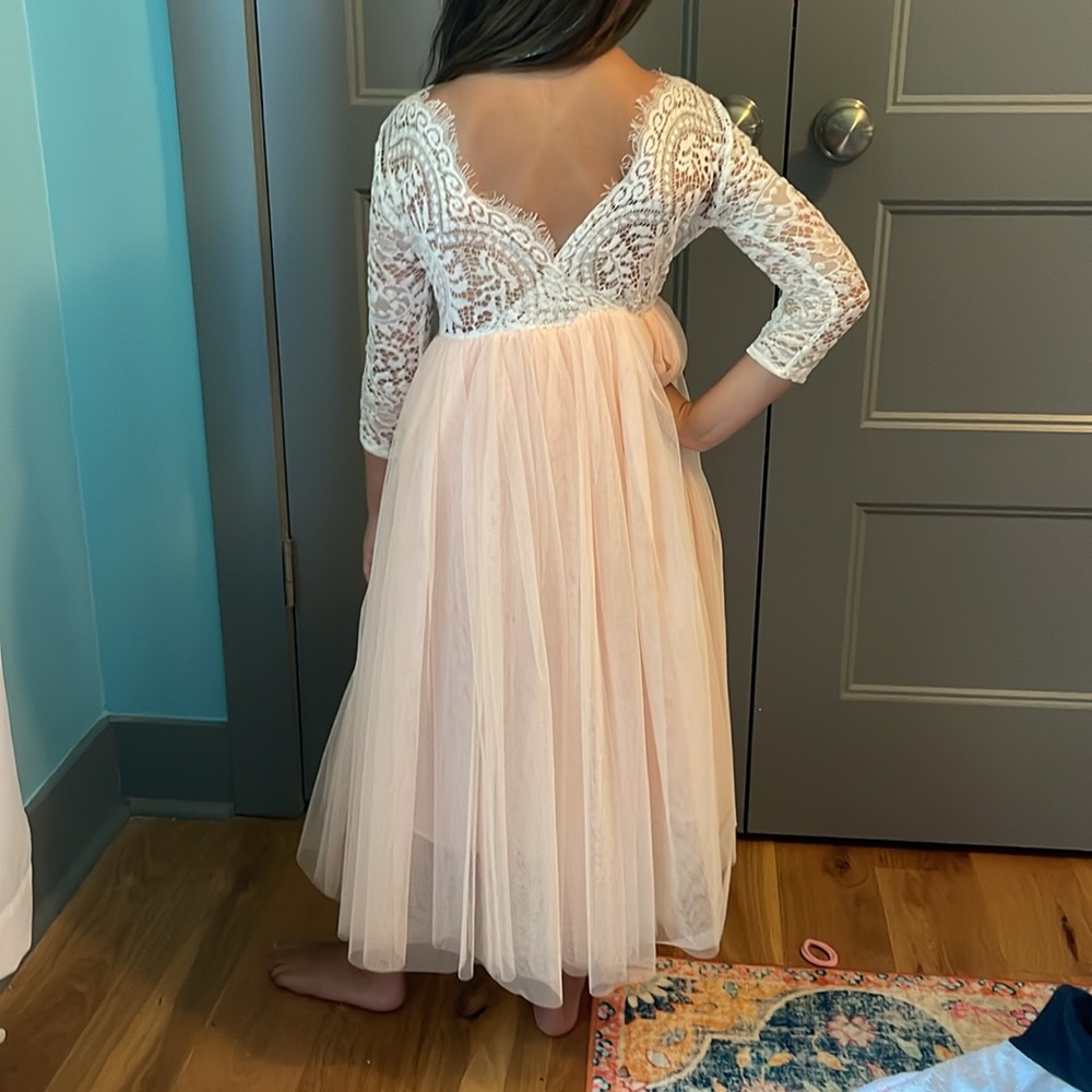 2Bunnies White and light pink sheer dress
